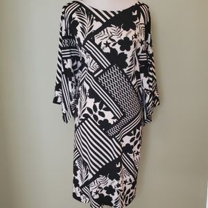 Chico's Black/White Dress size 3 (XL)